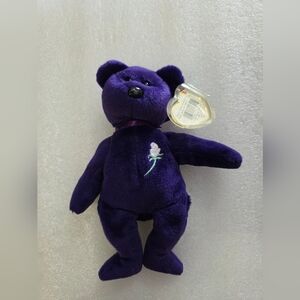Rare & Valuable Ty Beanie Baby Princess Diana Purple Memorial Bear